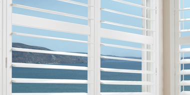 Palm Beach® Polysatin Shutters wood plantation shutters