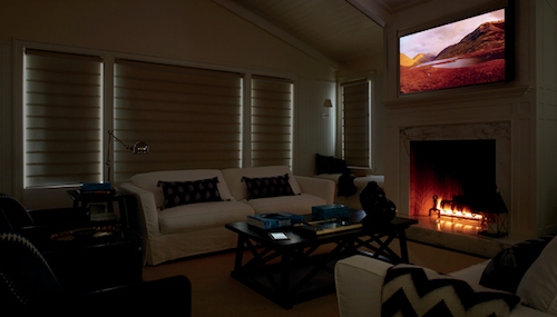 room darkening blinds in media room