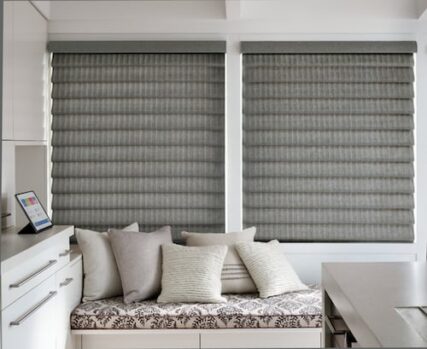 Gray Roman Shades Brooklyn Tweed Fabric