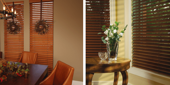 Traditional wood window blinds for fall Wood window blinds are perfect for this fall