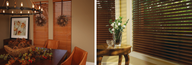 Traditional wood window blinds for fall Wood window blinds are perfect for this fall