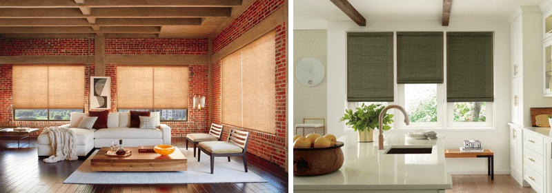 Natural woven wood window blinds