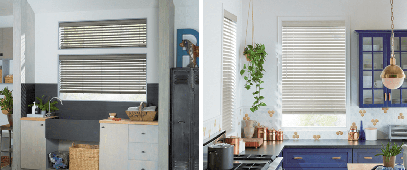 The look of real wood window blinds with modern day materials