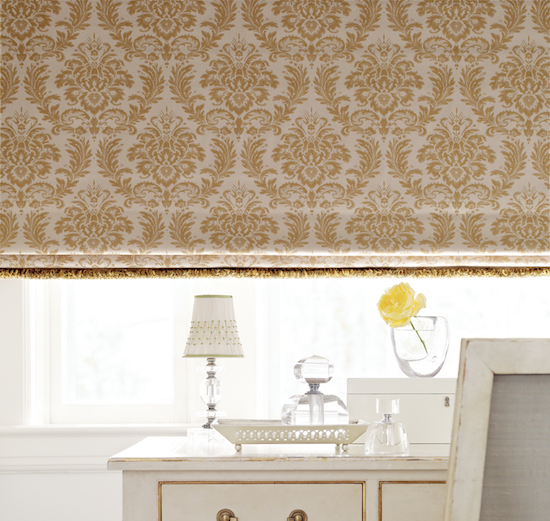 Design Studio Flat Fabric Roman Shade with Trim