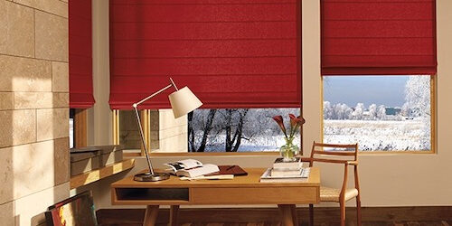 red-flat-roman-shades