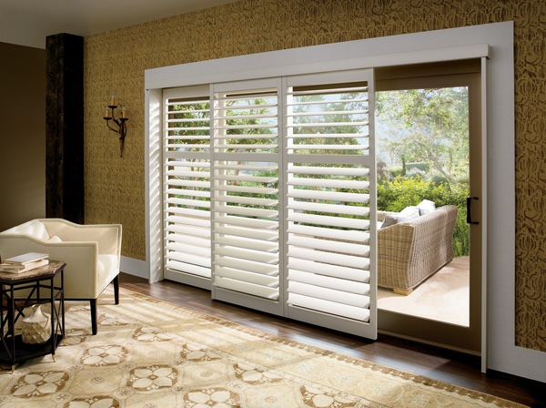 Sliding glass door shutters