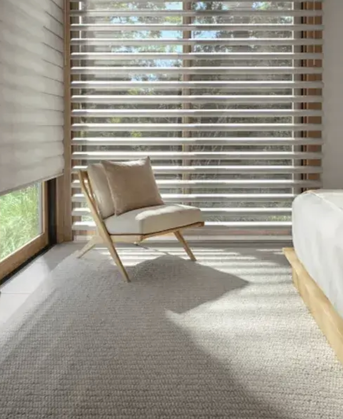 Light-filtering bedroom shades